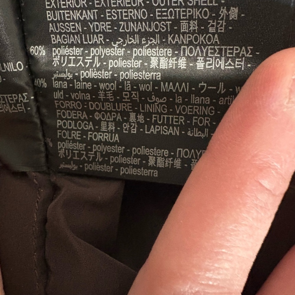 Zara Chocolate Brown Wool-Blend Puffer Coat - Picture 5 of 9